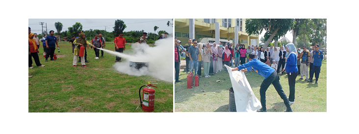 DINAS DAMKARMAT KAB. MUKOMUKO DAN UPTD RSUD MUKOMUKO GELAR IN HOUSE TRAINING (IHT) PENGGUNAAN APAR DAN PENANGGULANGAN KEBAKARAN